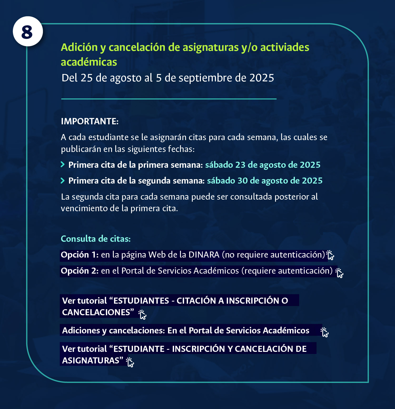 Consulta de la historia académica: detalles y enlaces