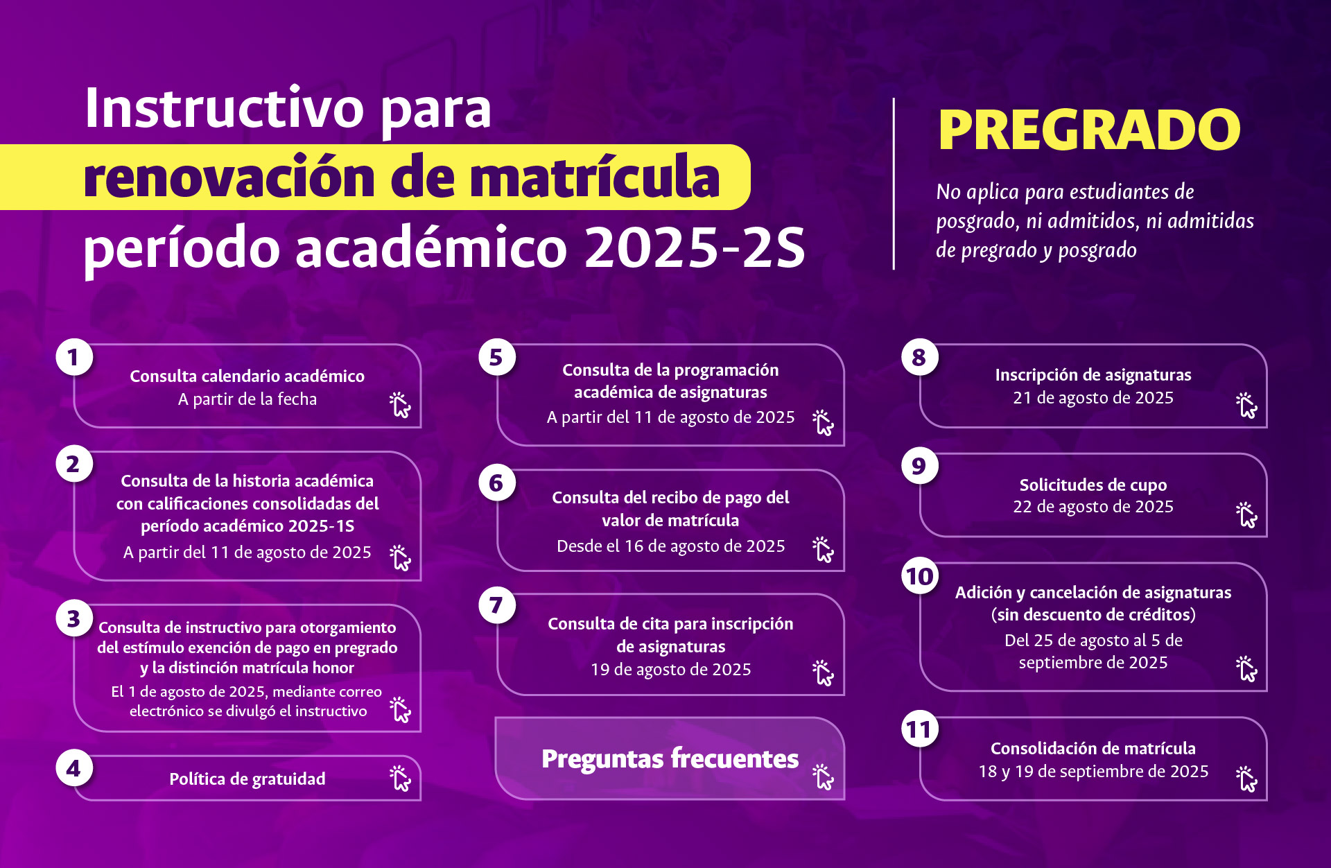 Instructivo de renovación de matrícula - Pregrado 2025-2S